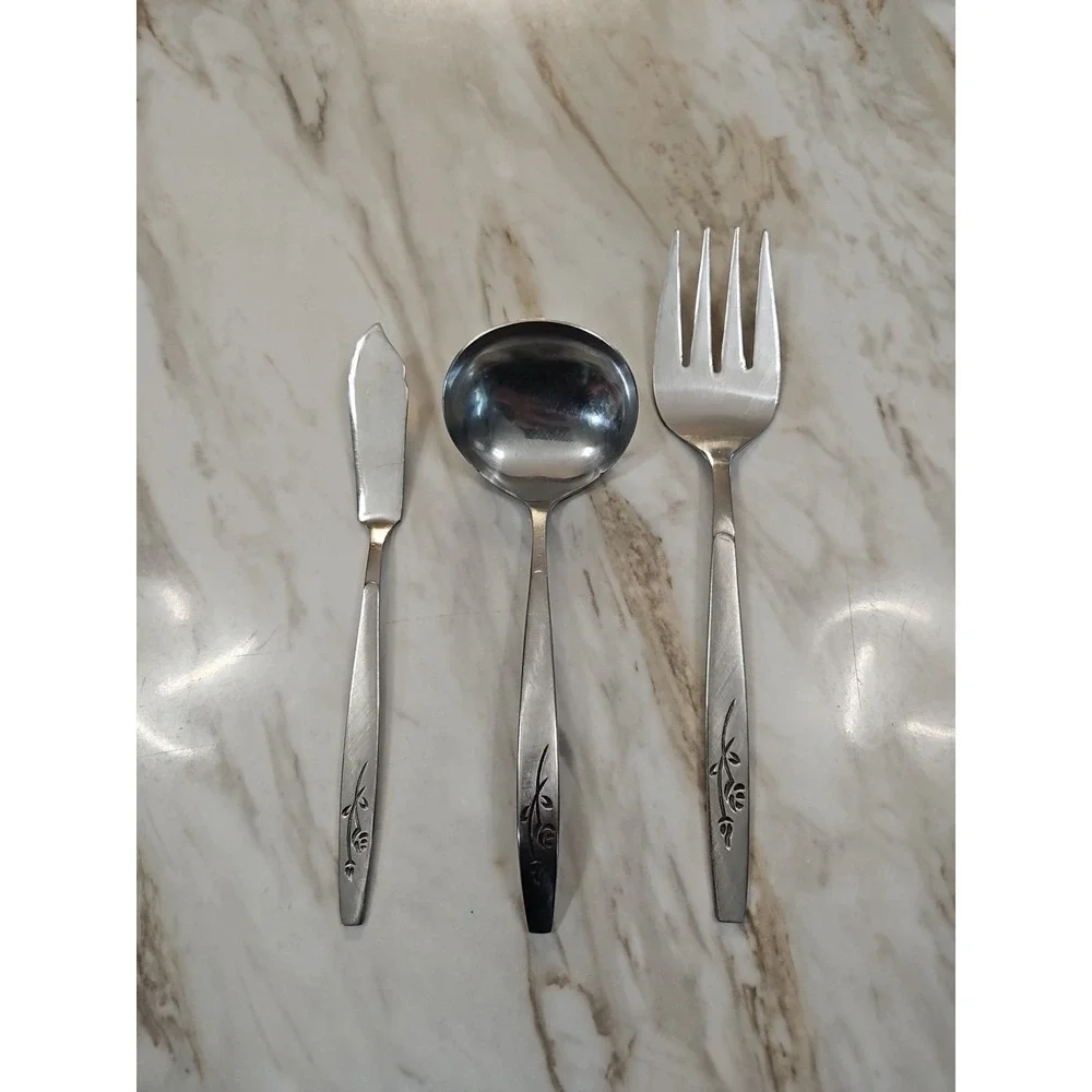 Vtg Rebacraft Stainless Japan Soup Ladel, Butter Knife, Serving Fork Replacement